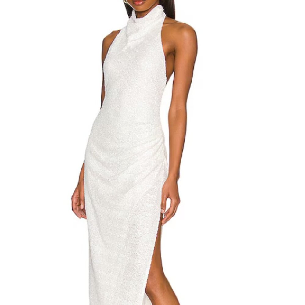 Amanda Uprichard x revolve White Maxi Dress with High Neck